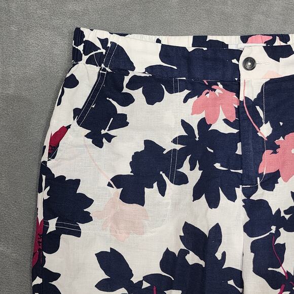 Liz Claiborne Pants Large Linen Blend Floral Wide-Leg Fun Boho Colorful Beach - Picture 5 of 12